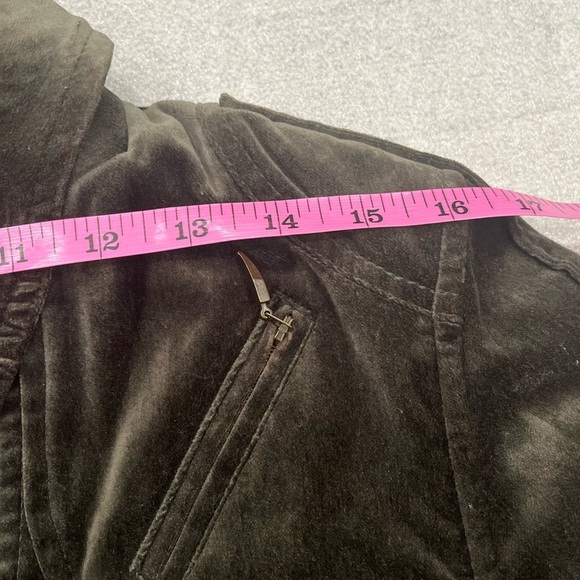[S/M]Marc Aurel Dark Green Velvet Blazer Pockets Military Hippie Chic - Picture 13 of 15